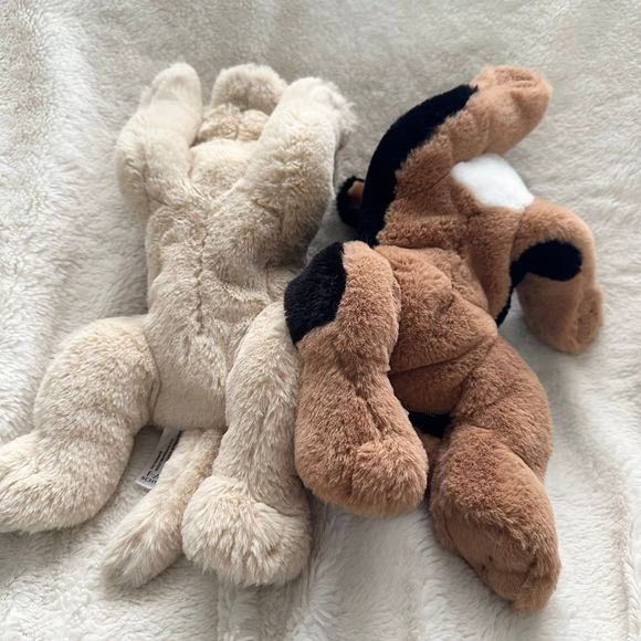 FAO Schwarz Lot Two Dogs Yellow Lab and Germans Shepherd 14” Plush Realistic Lay - Picture 5 of 7